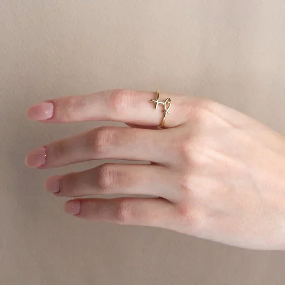 14k Solid Gold Christian Ichthys Jesus Fish Cross Wraparound Band Ring Size 4-12